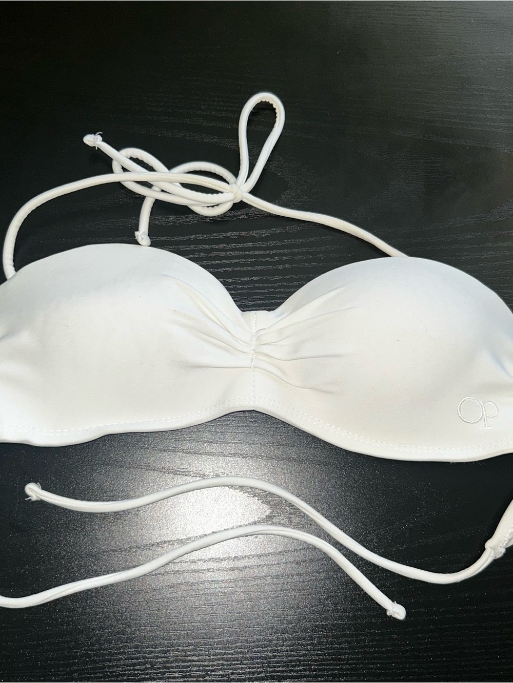OP White Bandeau Swim Top with Removable Straps